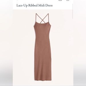 Abercrombie lace up back midi ribbed dress